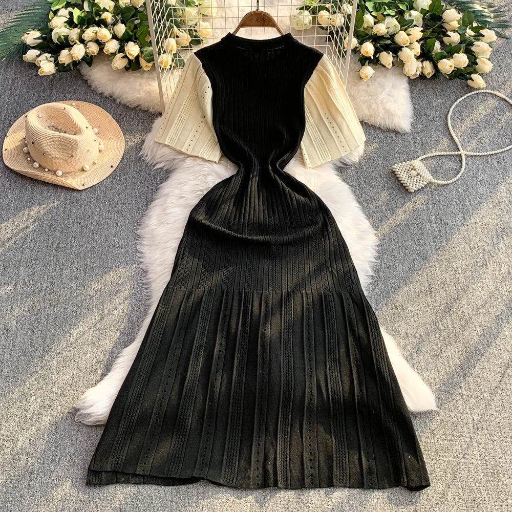 Black Elegant Maxi Dress – Slim Fit Office & Evening Dress