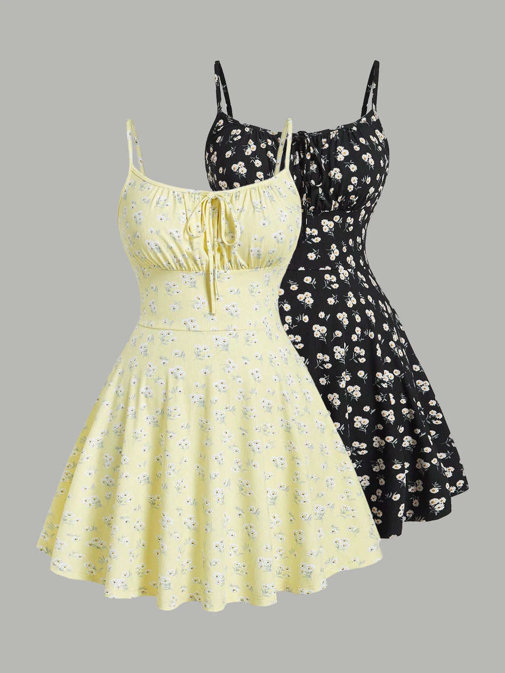Floral Summer Mini Dress – Elegant Sleeveless Camisole Dress
