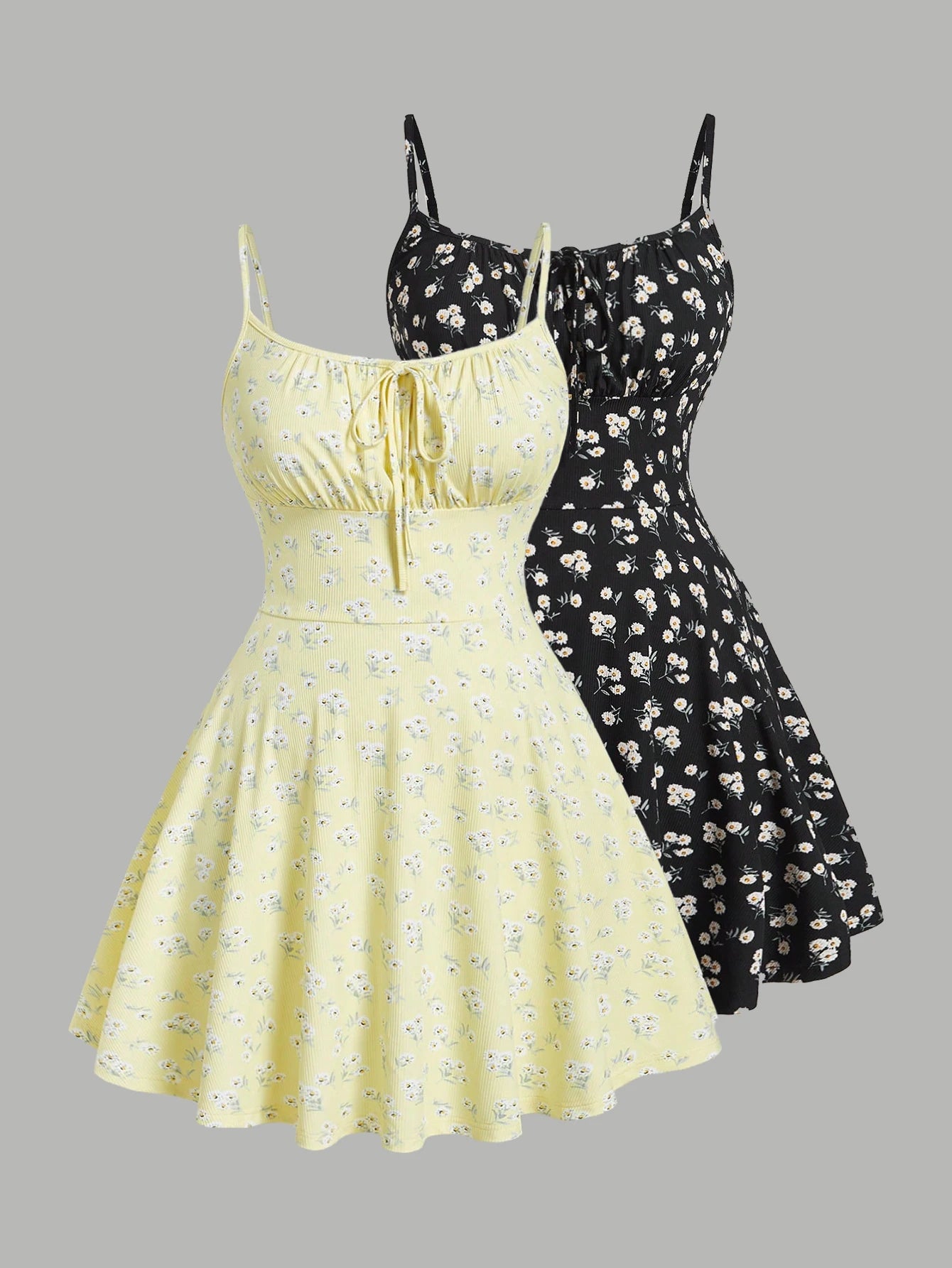 Floral Summer Mini Dress – Elegant Sleeveless Camisole Dress