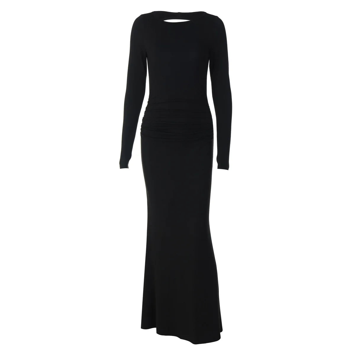 Women Backless Bodycon Maxi Dress – Long Sleeve Elegant Slim Evening Party Dress